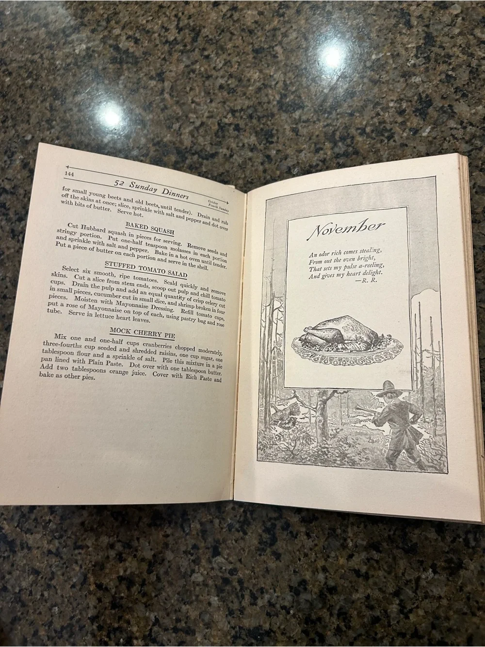 Fifty-Two Sunday Dinners by Elizebeth O Hiller 1915 Vintage Well Loved Used